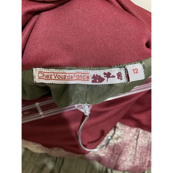 Vtg Chez Vous De France Maxi Boho peasant tiered Skirt 12 Y2K Fairy Goth Goblin - Picture 4 of 6